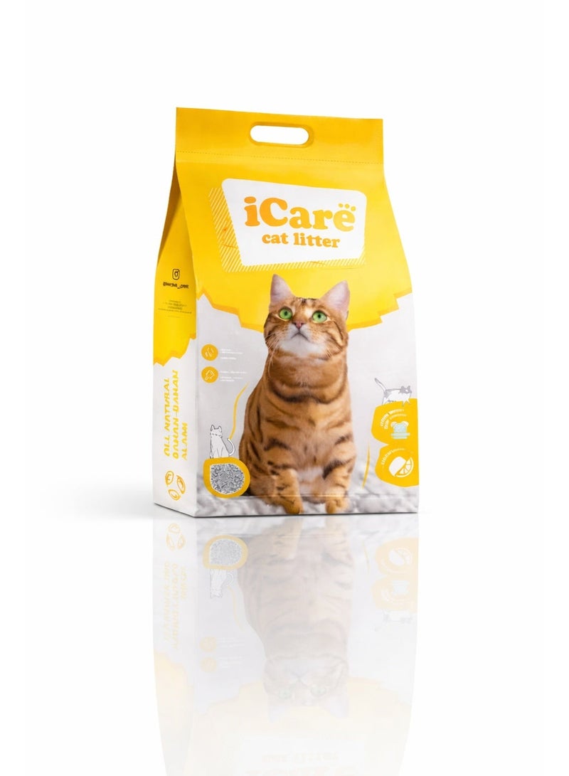 iCare Bentonite Cat Litter - Lemon Flavour - 5Liters - Image 1